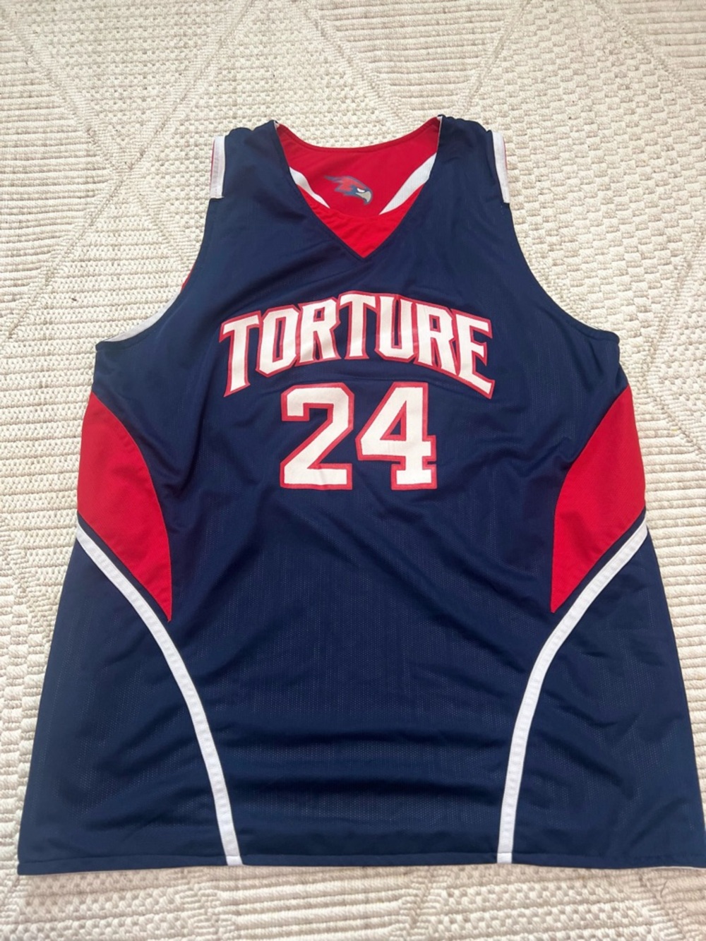 Reversible “Torture” Basketball Jersey #24 Blue White Mesh Men’s